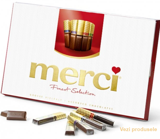 Ciocolata Merci este alegerea perfectă pentru cadouri rafinate, oferind selecții premium de praline în arome diverse