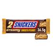 Snickers Creamy baton de ciocolata cu lapte cu umplutura de pasta de arahide si miez de caramel cu arahide prajite proaspete 36.5 g