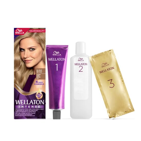 Vopsea de par permanenta Wellaton 8/03 Toamna aurie, 110ml