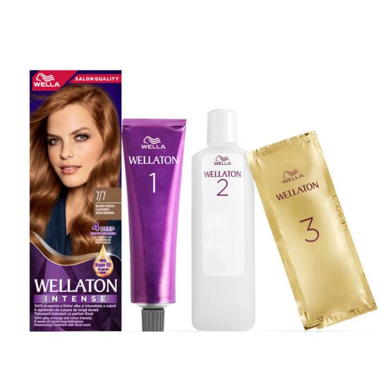 Vopsea de par permanenta Wellaton 7/7 Blond Mediu Castaniu, 110 ml