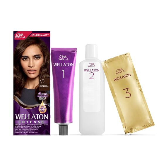 Vopsea de par permanenta Wellaton 4/0 Saten mediu, 110ml