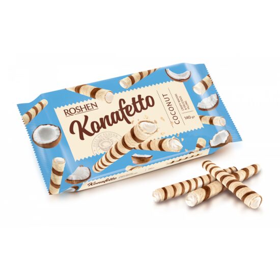 Napolitane Konafetto Roshen cu crema de cocos, 140g