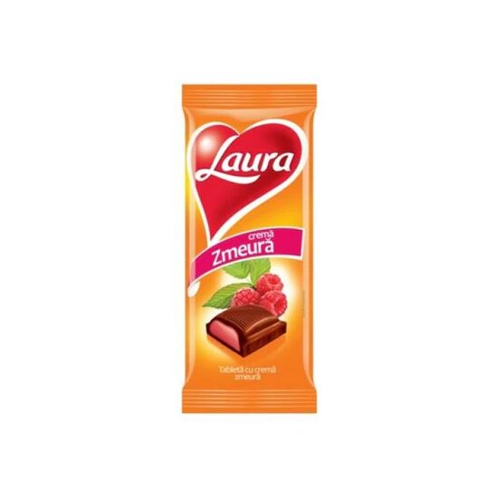 Tableta de ciocolata Laura cu crema de zmeura 92g