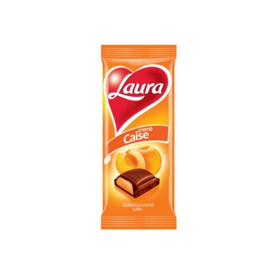 Tableta de ciocolata Laura cu crema de caise 92g