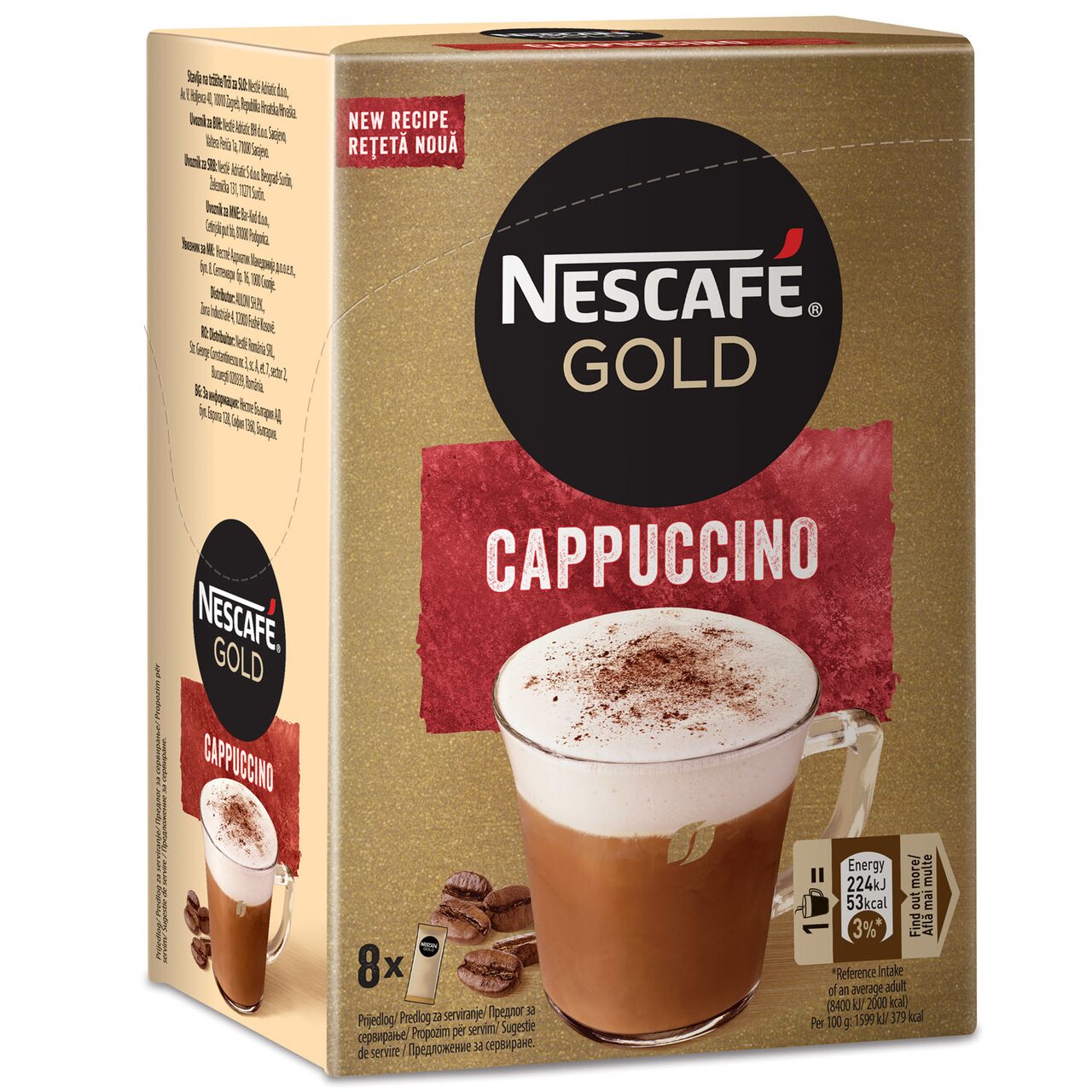 Cafea cappuccino NESCAFE Gold Cappuccino, 8x14g - zozocafe