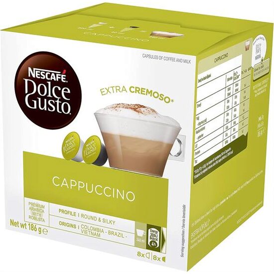 Capsule cafea Cappuccino 8 bauturi, Nescafé Dolce Gusto, 186.4g