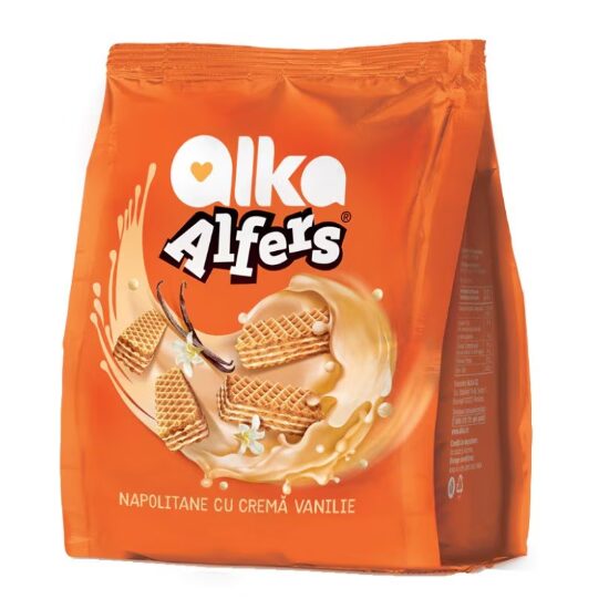 Napolitane  cu crema vanilie, Alfers 180g