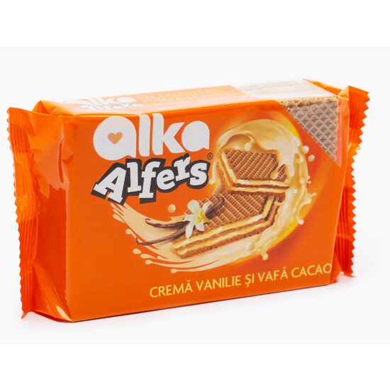Napolitane  cu crema vanilie si vafa de cacao, Alfers 170g