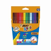 Set markere colorate lavabile Visa Bic, 12 bucati