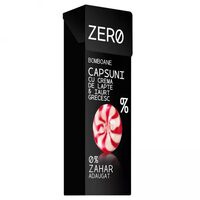 Bomboane Zero Capsuni cu crema de lapte, 32 g