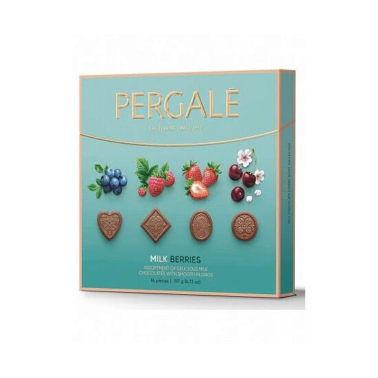 Bomboane desert ciocolata lapte Pergale Berries 114g