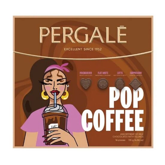 Bomboane desert ciocolata lapte Pergale Pop Coffe 115g