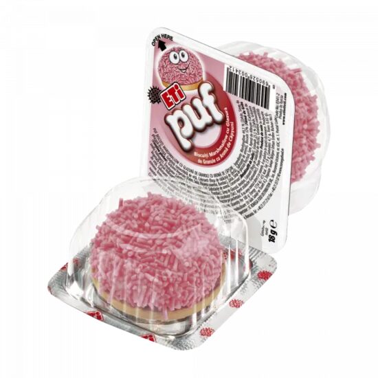 Biscuiti cu spuma de capsuni Eti Puf 18g