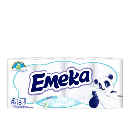 Hartie Igienica Emeka White, 3 Straturi, 8 role, Fara Parfum