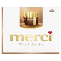 Bomboane de ciocolata asortate Merci mousse au chocolat, 210 g