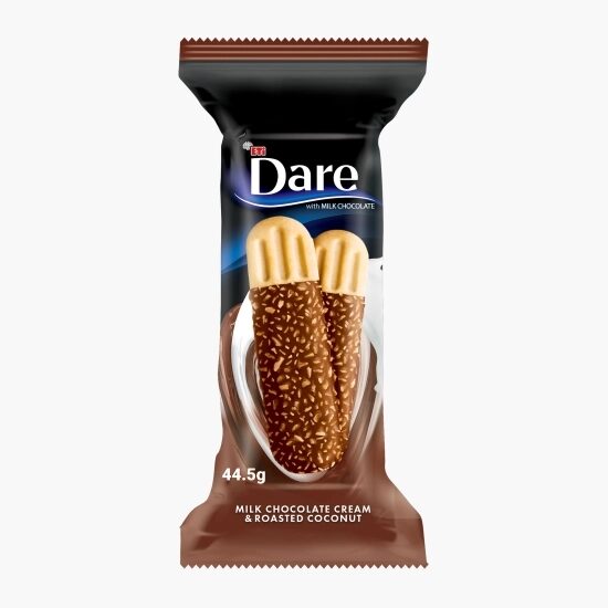 Biscuiti integrali glazurati cu ciocolata si fulgi de cocos Eti Dare 44,5g