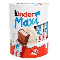 Batoane de ciocolata cu lapte Kinder Maxi Chocolate, 10 bucati, 210g
