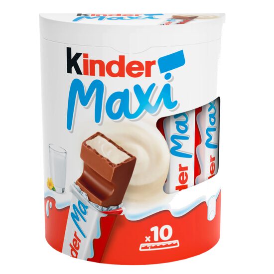 Batoane de ciocolata cu lapte Kinder Maxi Chocolate, 10 bucati, 210g