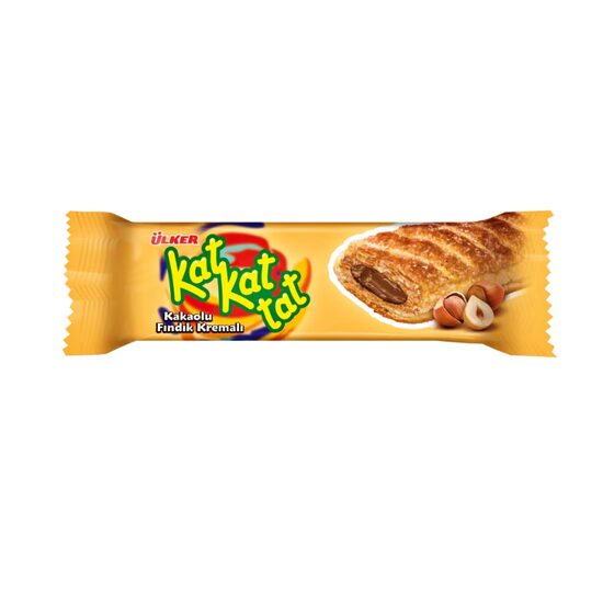 Foietaj cu crema de cacao si alune Kat Kat Tat, Ulker, 28 grame