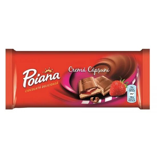 Ciocolata cu crema de capsuni Poiana 90g