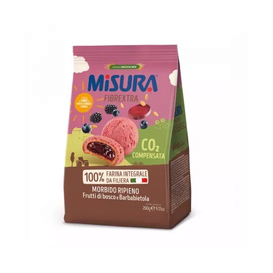 Biscuiti integrali cu fructe de padure, sfecla si struguri, 260 g, Misura