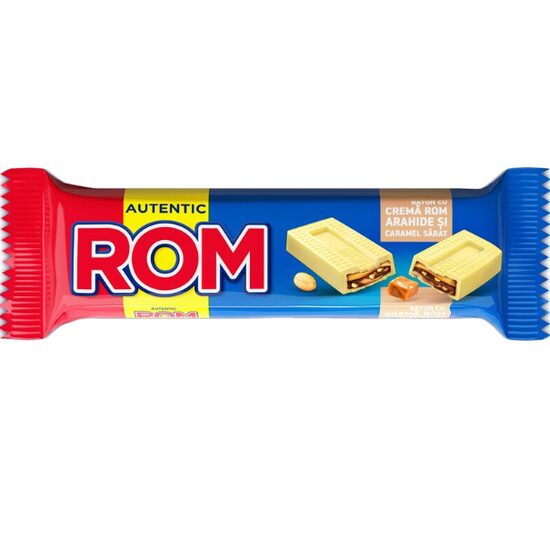 Baton cu crema rom, arahide si caramel sarat Rom,  44g