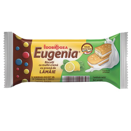 Biscuiti Eugenia Dobrogea cu crema de lamaie, 36 g, 56 bucati