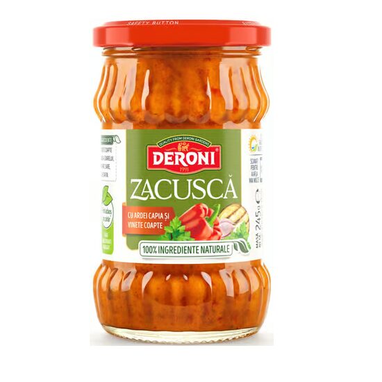 Zacusca cu ardei capia si vinete coapte Deroni  245g