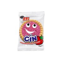Biscuite cu jeleu de capsuni si granule de ciocolata Eti Cin 25 g