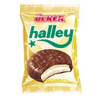 Biscuiti cu bezea glazurati cu ciocolata cu lapte, Halley, 30g