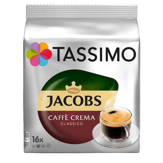 Capsule cafea, Jacobs Tassimo Café Crema Classico, 16 bauturi x 150 ml, 16 capsule, 5 bucati