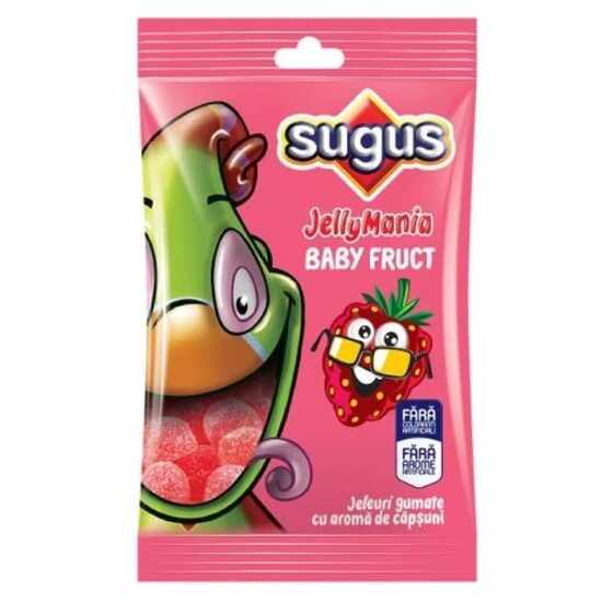 Jeleuri Sugus JellyMania Baby Fruct, Capsuni, 75 g