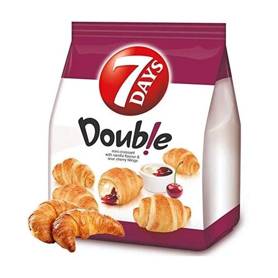 Mini croissante cu crema de vanilie si cirese 7 Days, 185 g