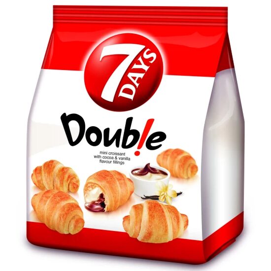 Mini croissante cu crema de cacao si vanilie 7 Days, 185 g