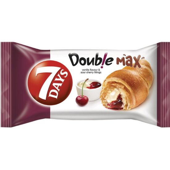 Croissant cu umplutura de visine si vanilie, 7 Day's Double, 80g