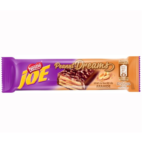 Napolitana cu crema de arahide in invelis de ciocolata Joe Peanut Dreams, 31g