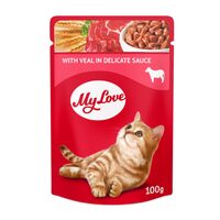 Hrana umeda pentru pisici, My Love - vita in sos delicat, 100g