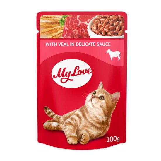 Hrana umeda pentru pisici, My Love - vita in sos delicat, 100g