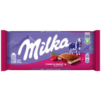 Ciocolata umpluta cu crema zmeura Milka 100g
