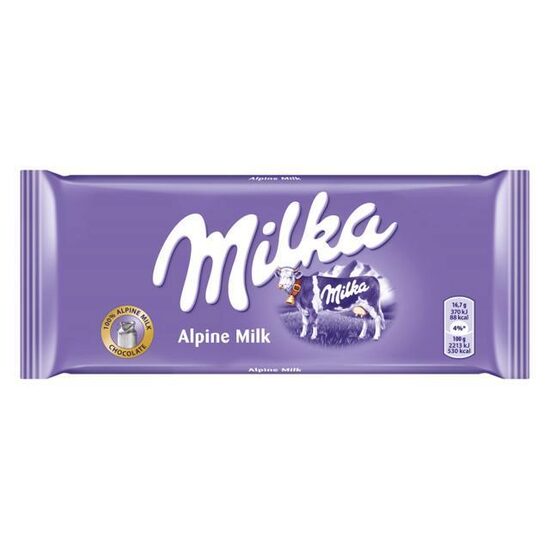 Ciocolata cu lapte alpin Milka, 100 g