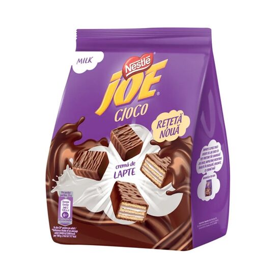 Napolitane cu glazura de ciocolata si crema de lapte Joe Cioco, 160 g