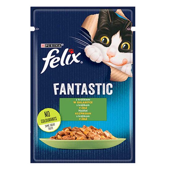 Hrana umeda pentru pisici Felix Fantastic Iepure in Aspic, 85g