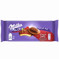 Biscuiti cu zmeura Milka Choco Jaffa, 147g
