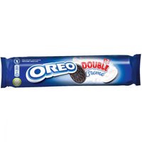Biscuiti cu cacao si crema de vanilie Oreo Double Cream, 185 g