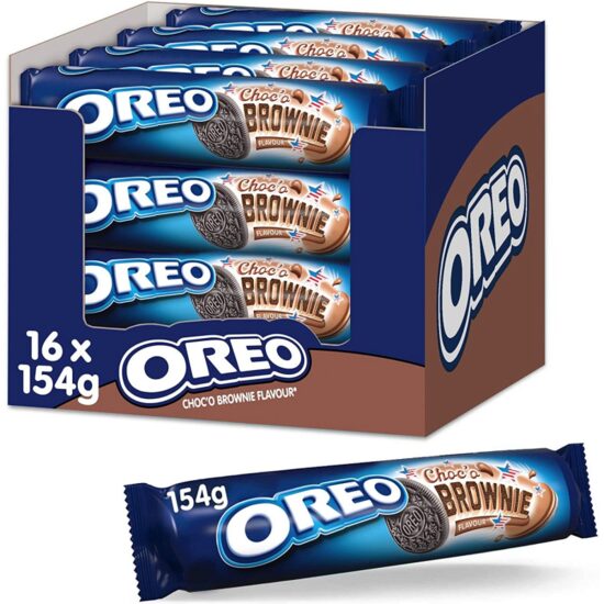 Biscuiti cacao cu crema Oreo Brownie, 154g