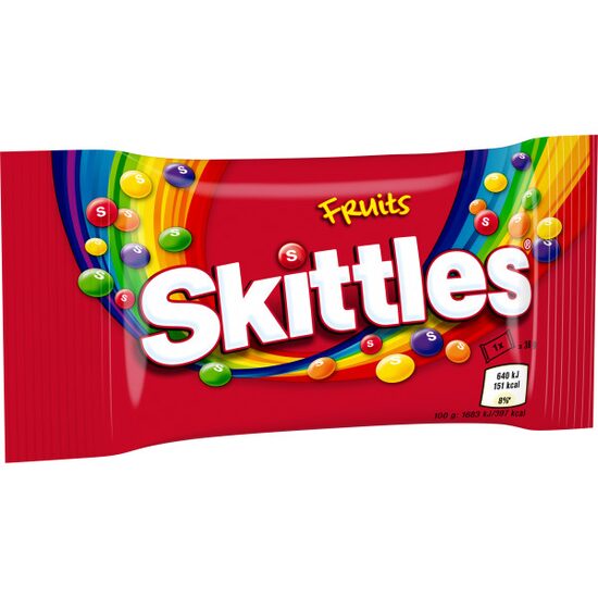 Skittles Fruits bomboane gumate cu arome de fructe 38 g, 14 bucati