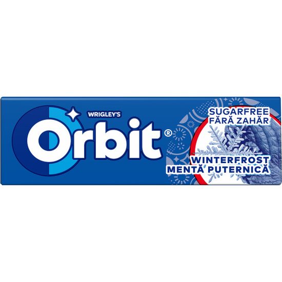 Orbit Winterfrost guma de mestecat cu arome de menta si mentol 10 buc 14 g