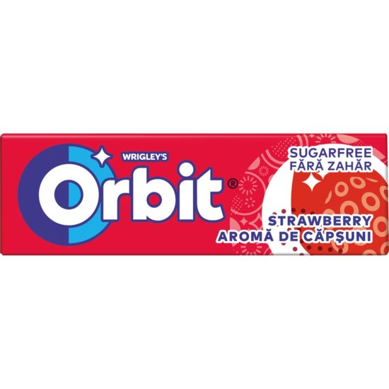Orbit Strawberries guma de mestecat cu aroma de capsuni 10 pastile x 14 g, 30 bucati