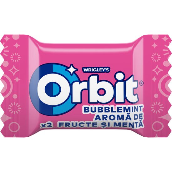 Orbit Bubblemint guma de mestecat cu arome de fructe si menta 2 drajeuri