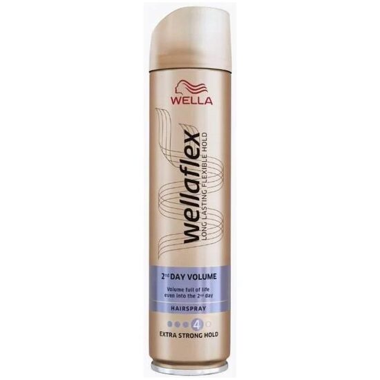 Fixativ pentru par Wellaflex 2nd Day Volume cu fixare extra puternica, Fixare: 4/5, 250 ml